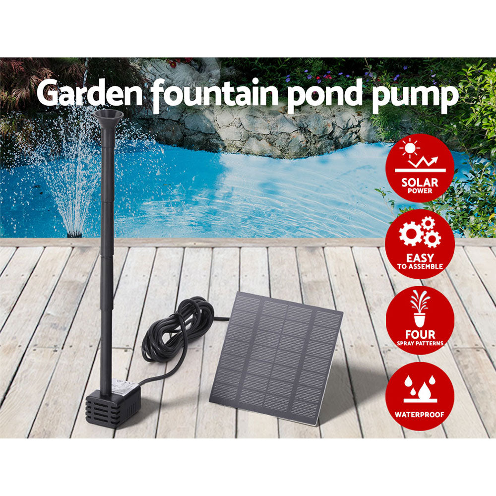 Gardeon Solar Pond Pump Submersible Powered Garden Pool Water Fountain Kit 2.6FT