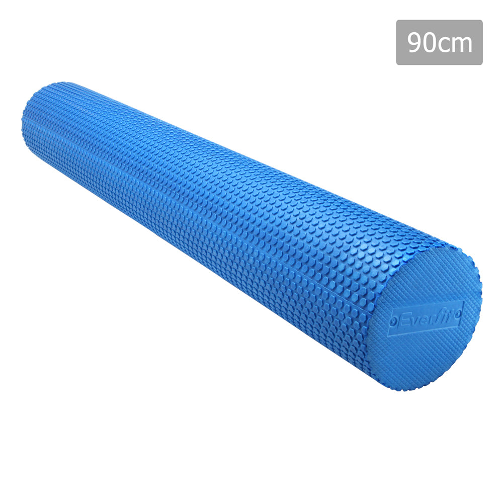 Everfit 90 x 15cm Yoga Gym Pilates EVA Stick Foam Roller - Blue 