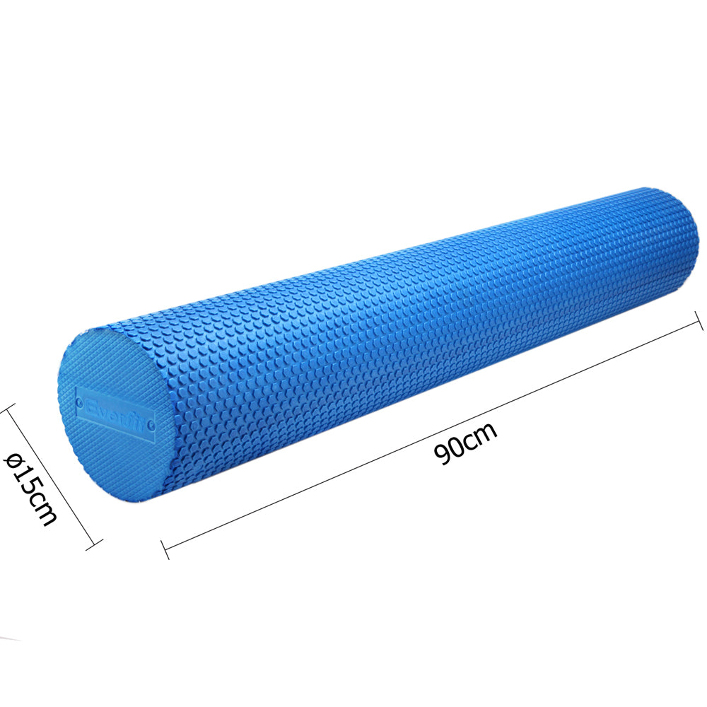 Everfit 90 x 15cm Yoga Gym Pilates EVA Stick Foam Roller - Blue