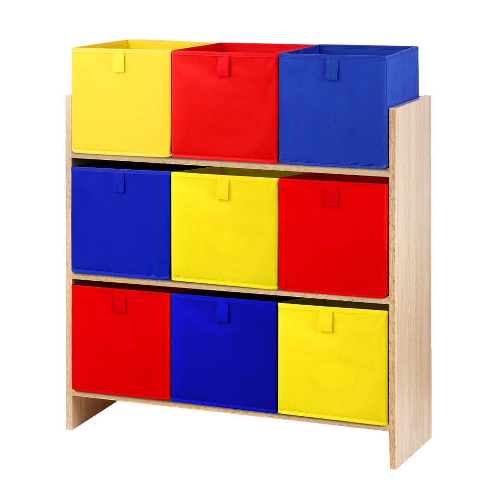 Artiss Kids Storage Box Children Toys Organizer Bookcase Fabric 9 Bins