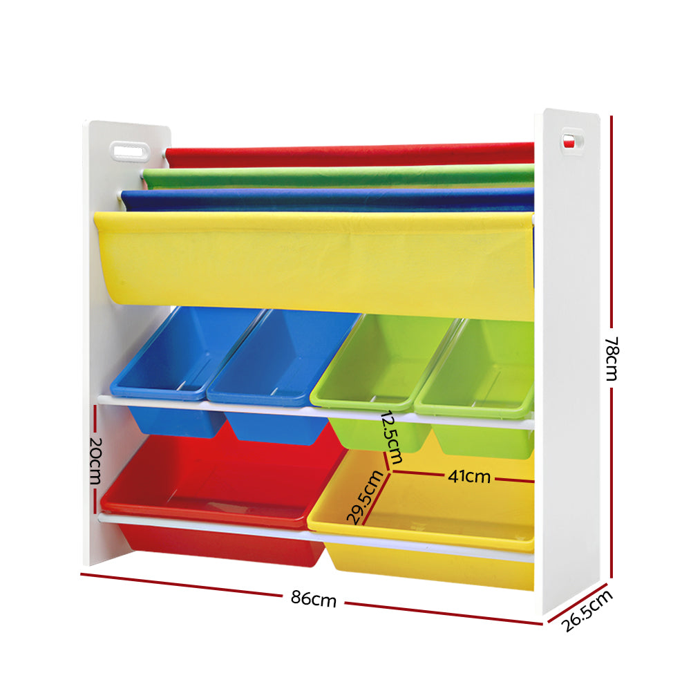 Keezi Kids Bookcase Childrens Bookshelf Toy Storage Organizer Display Rack Book