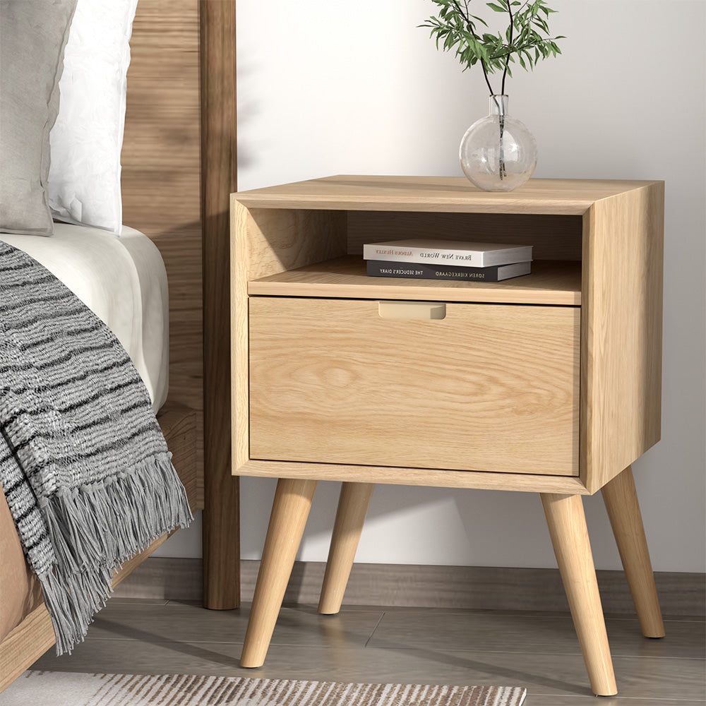 Artiss Bedside Table Side End Table Shelf Drawers Nightstand Bedroom Storage