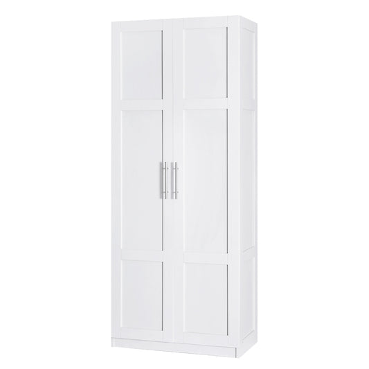 Artiss 2 Door Wardrobe Bedroom Cupboard Closet Storage Cabinet Organiser White