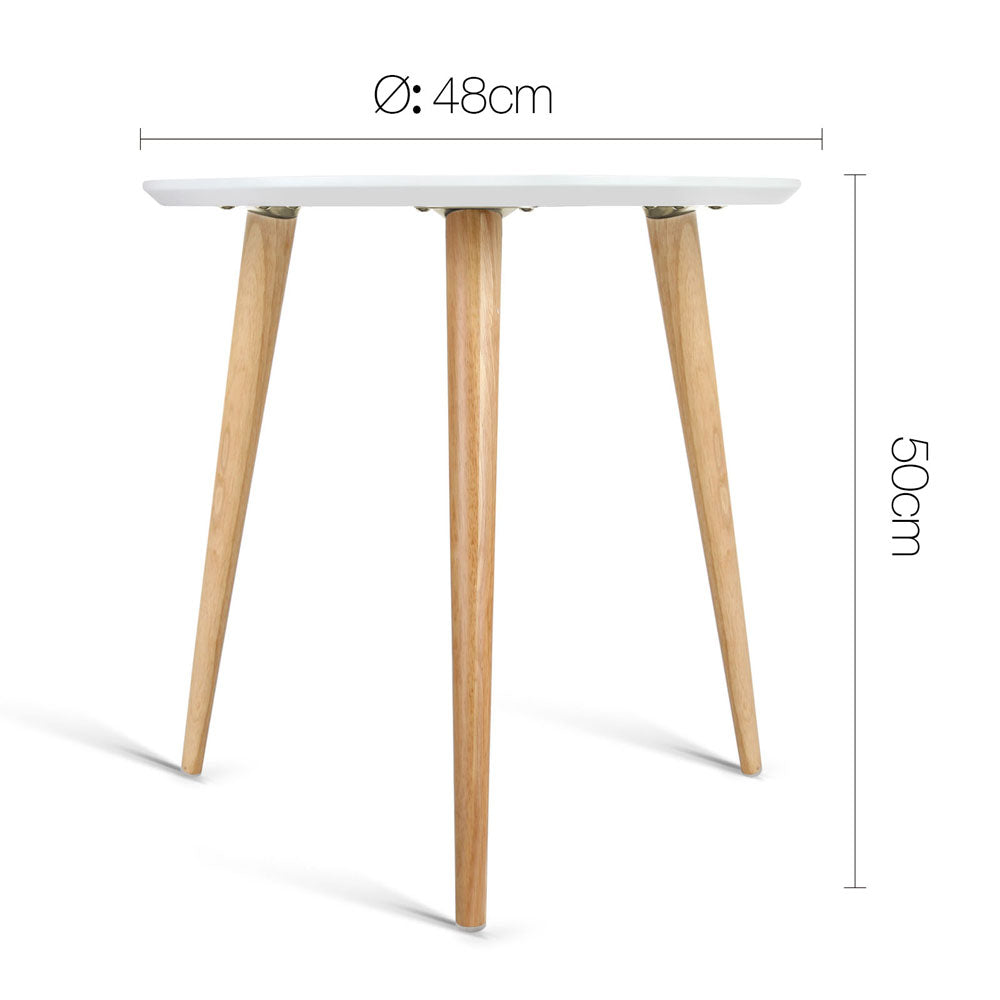Artiss Coffee Table Round Side End Tables Bedside Furniture Wooden Scandinavian