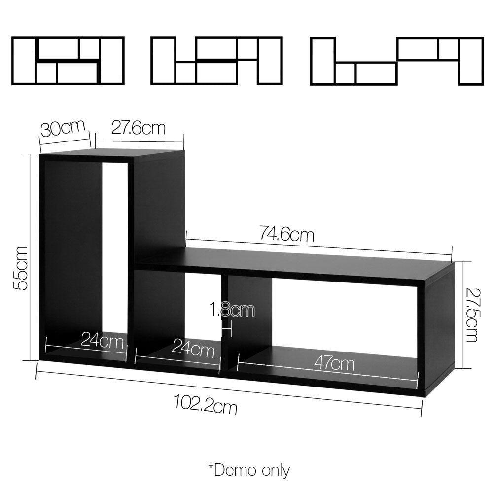 Artiss DIY L Shaped Display Shelf - Black