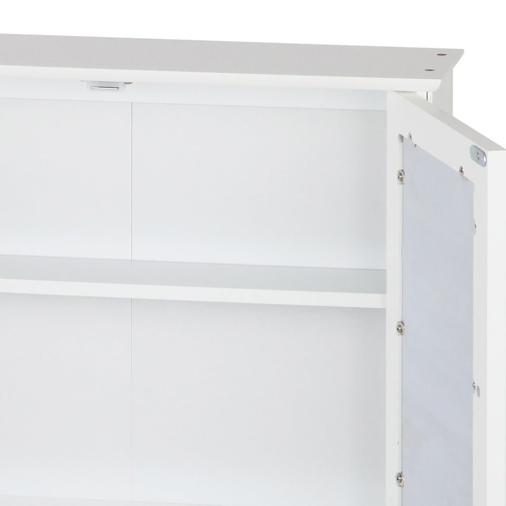 Artiss Bathroom Tallboy Storage Cabinet with Mirror - White