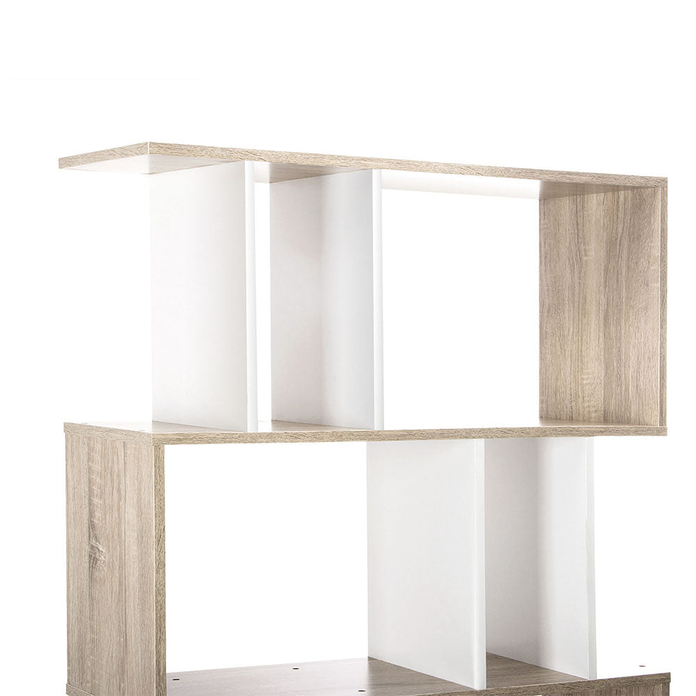 Artiss 5 Tier Display Book Storage Shelf Unit - White Brown