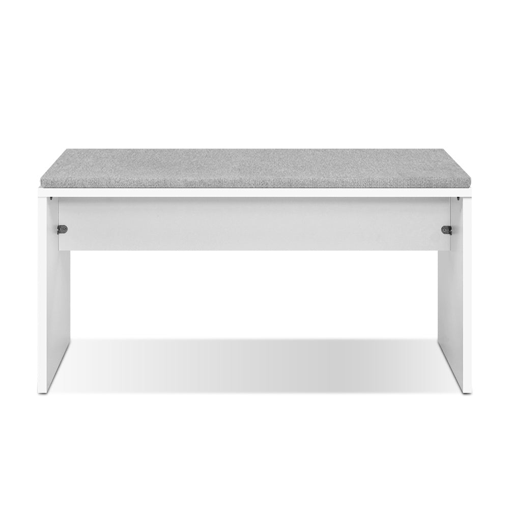 Artiss Dining Bench Upholstery Seat Stool Chair Cushion Furniture White 90cm