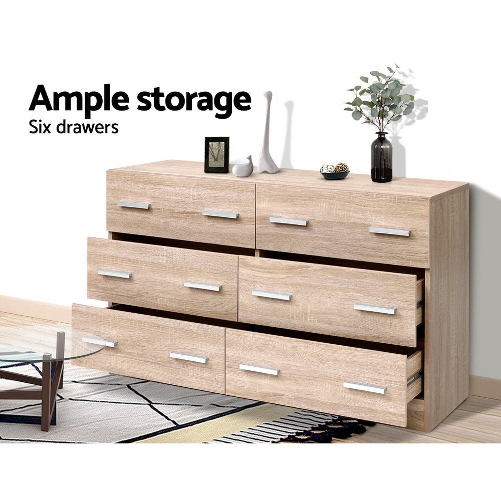 Artiss 6 Chest of Drawers Cabinet Dresser Table Tallboy Lowboy Storage Wood