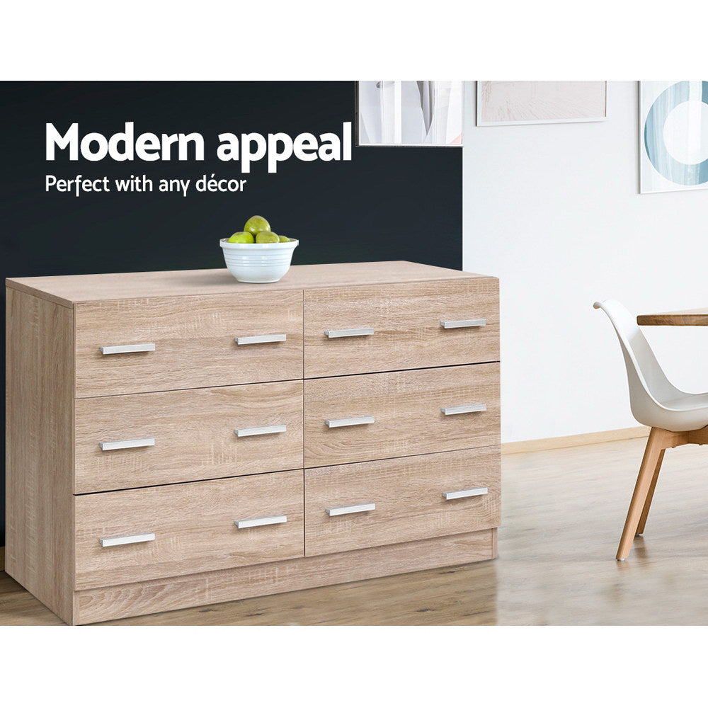 Artiss 6 Chest of Drawers Cabinet Dresser Table Tallboy Lowboy Storage Wood
