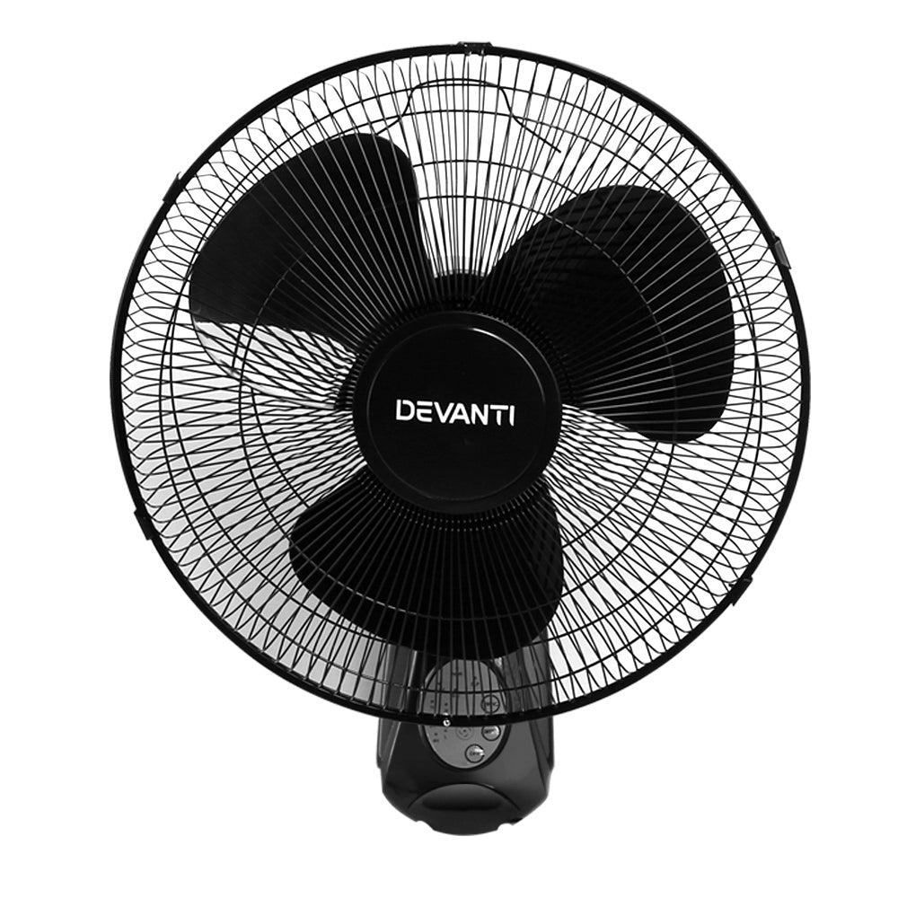 Devanti 40cm 16" Wall Mountable Fan - Black