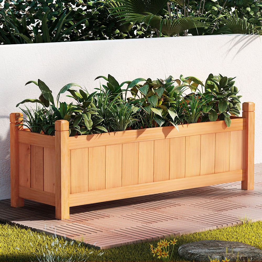 Greenfingers Garden Bed Raised Wooden Planter Outdoor Box Vegetables 90x30x33cm