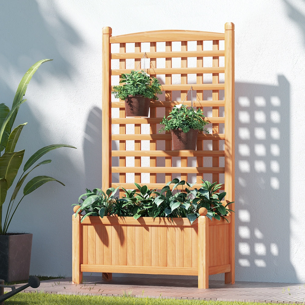 Greenfingers Garden Bed Raised Wooden Planter Box Vegetables 64x35x115cm
