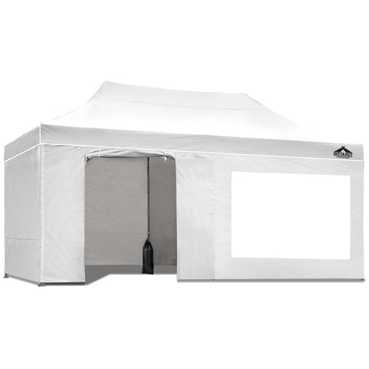Instahut Aluminium Pop Up Gazebo Outdoor Folding Marquee Tent 3x6m White