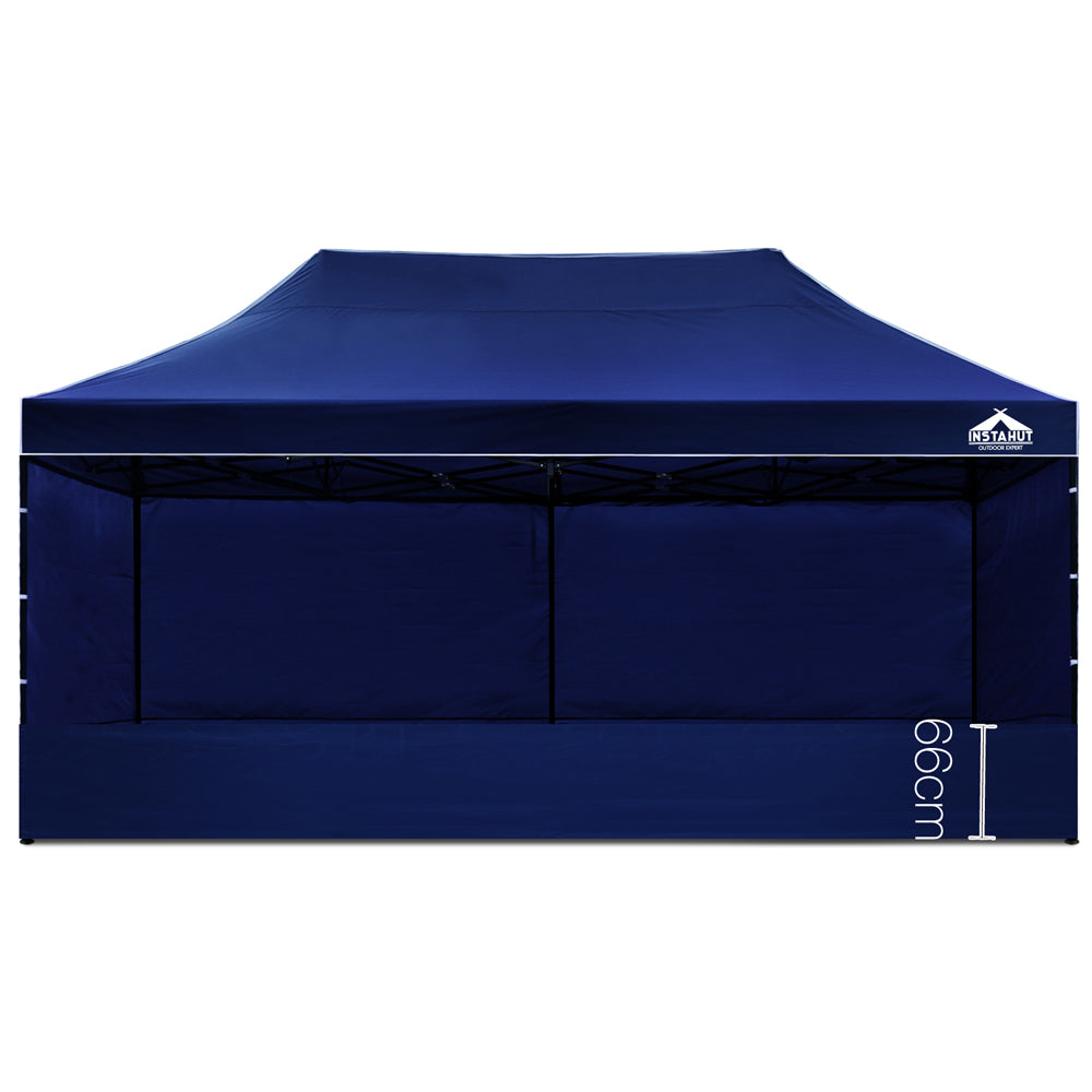Instahut Gazebo Pop Up Marquee 3x6m Folding Wedding Tent Gazebos Shade Blue