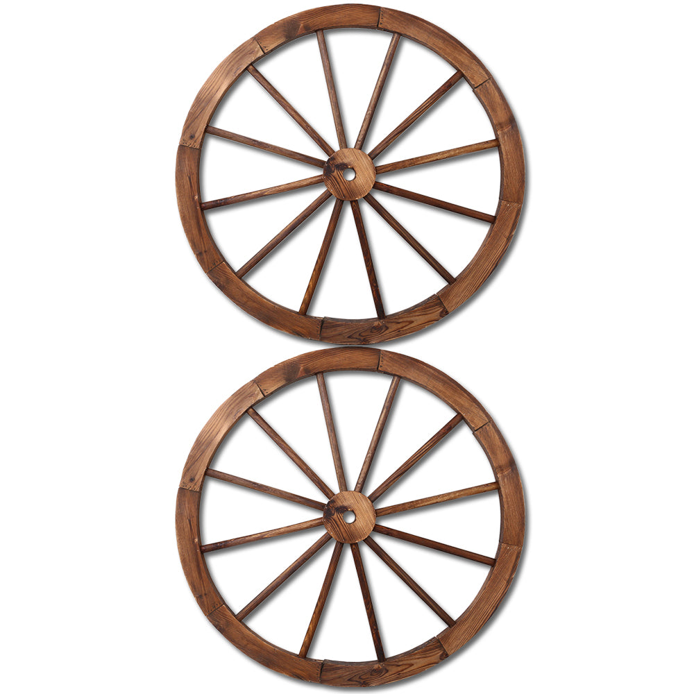 Gardeon Wooden Wagon Wheel X2