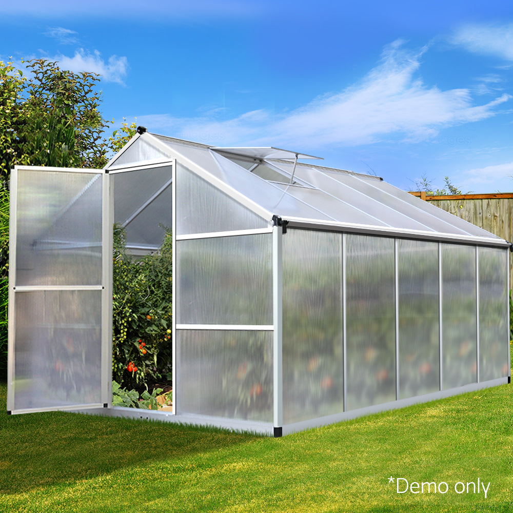 Greenfingers Greenhouse Aluminium Green House Garden Shed Greenhouses 3.02x2.5M