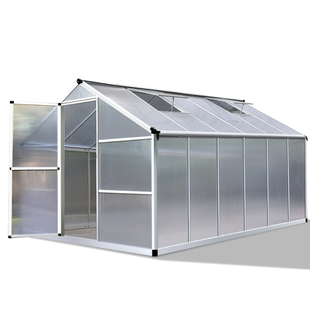 Green Fingers 3.6 x 2.5m Polycarbonate Aluminium Greenhouse