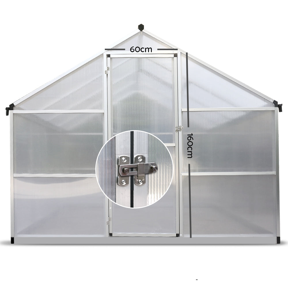 Greenfingers Greenhouse Aluminium Green House Garden Shed Greenhouses 3.62x2.5M