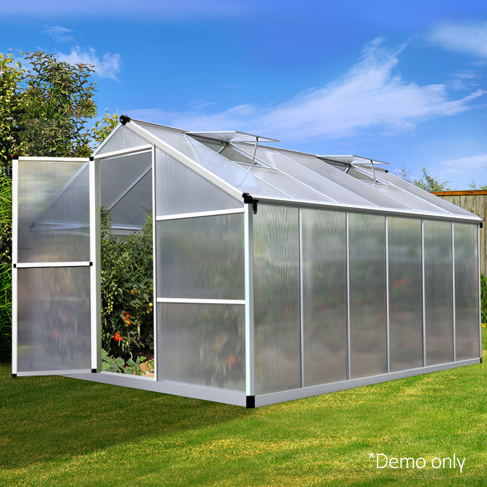 Greenfingers Greenhouse Aluminium Green House Garden Shed Greenhouses 3.62x2.5M