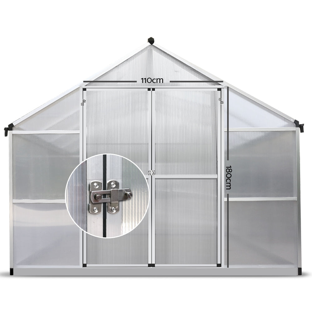 Greenfingers Greenhouse Aluminium Green House Garden Shed Greenhouses 4.1x2.5M