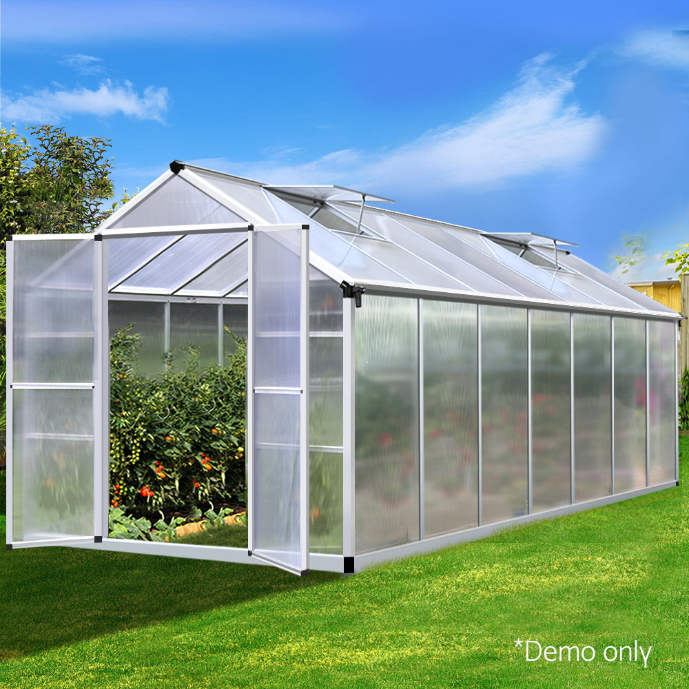 Greenfingers Greenhouse Aluminium Green House Garden Shed Greenhouses 4.1x2.5M