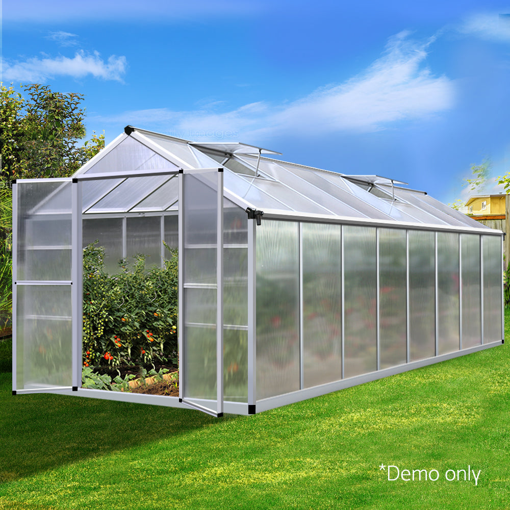 Greenfingers Greenhouse Aluminium Green House Garden Shed Greenhouses 4.7x2.5M