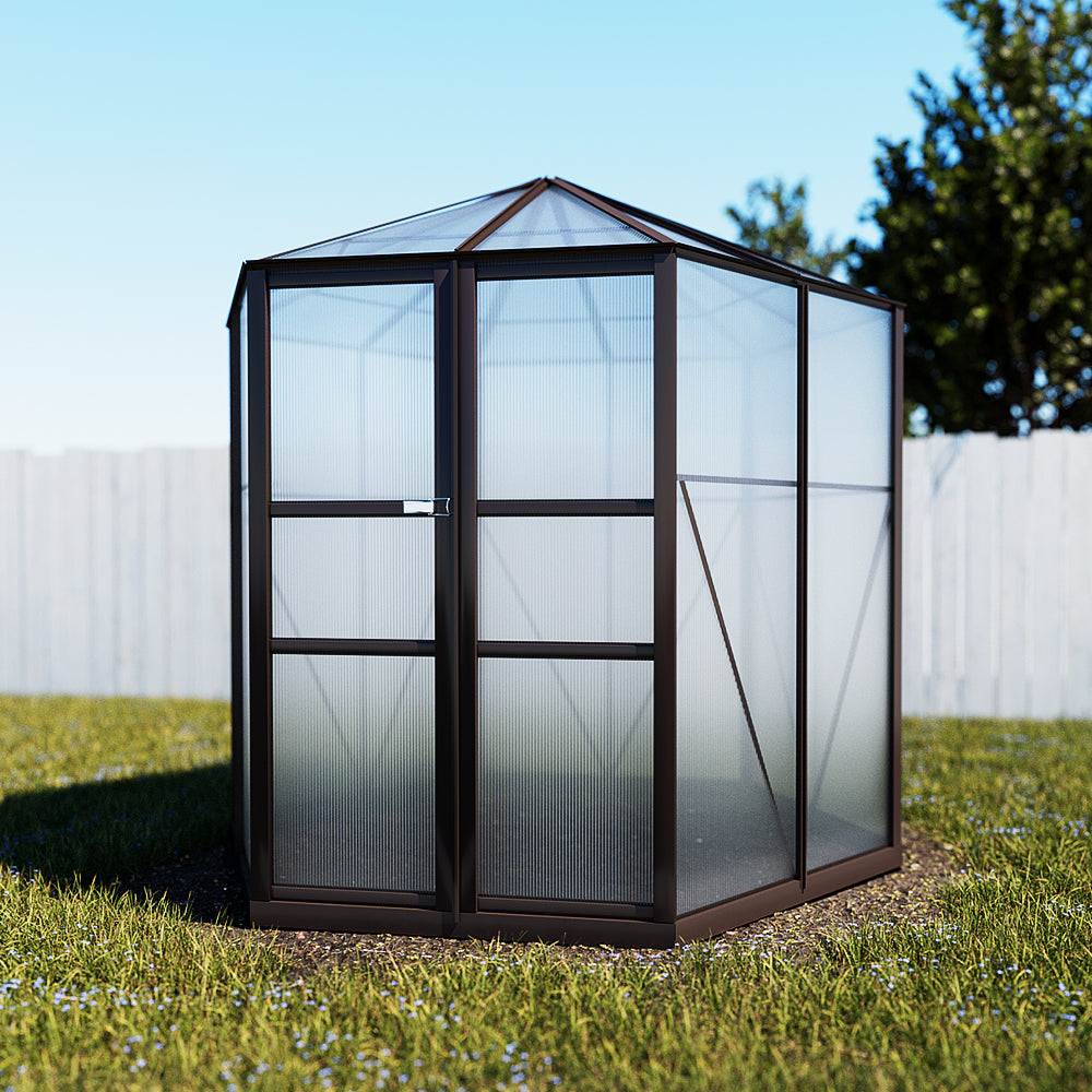 Greenfingers Greenhouse Aluminium 240x211x232 cm Green House Polycarbonate Shed
