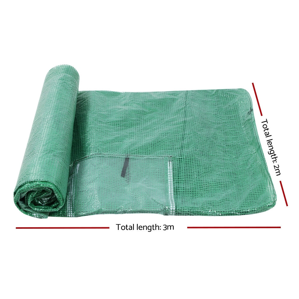 Greenfingers 3X2X2M Walk In Replacement Greenhouse PE Cover Shed - Cover Only