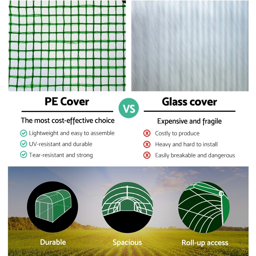 Greenfingers 3X2X2M Walk In Replacement Greenhouse PE Cover Shed - Cover Only