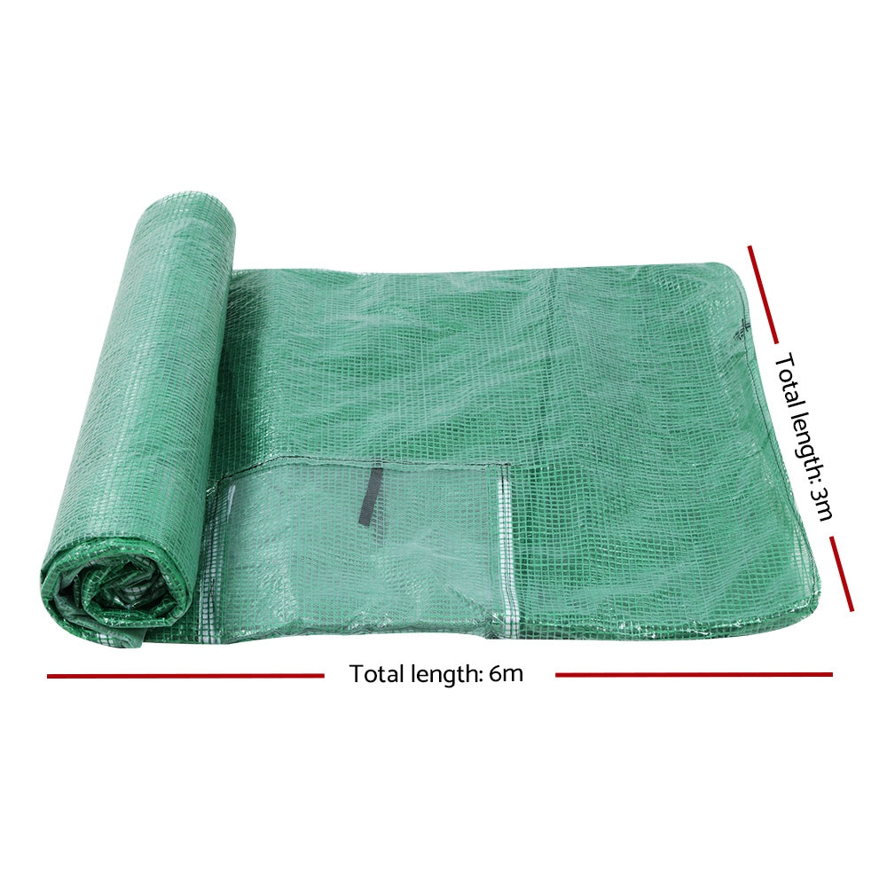 Greenfingers 6X3X2M Walk In Replacement Greenhouse PE Cover Shed - Cover Only