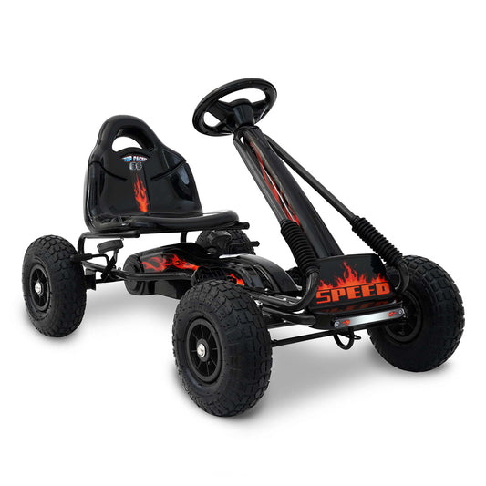 RIGO Kids Pedal Go Kart Car Ride On Toys Racing Bike Black