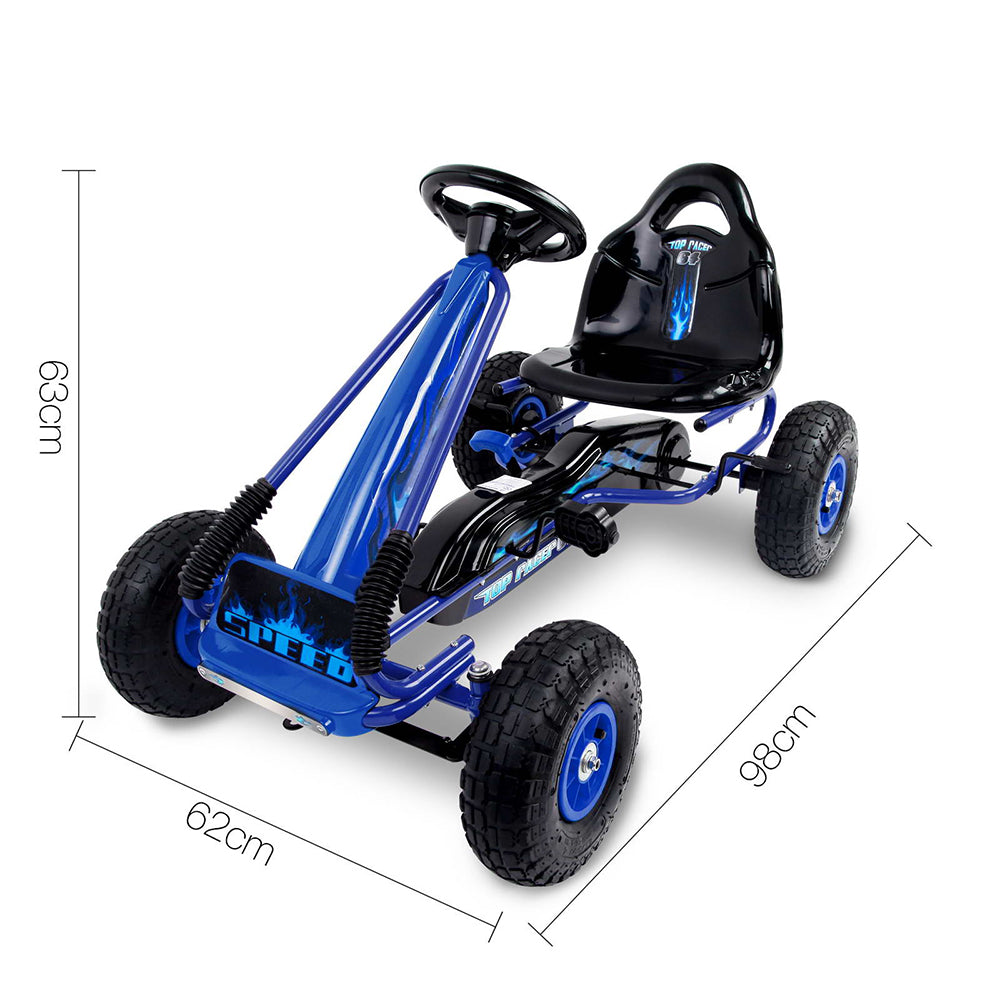 Rigo Kids Pedal Go Kart Car Ride On Toys Racing Bike Rubber Tyre Adjustable Seat