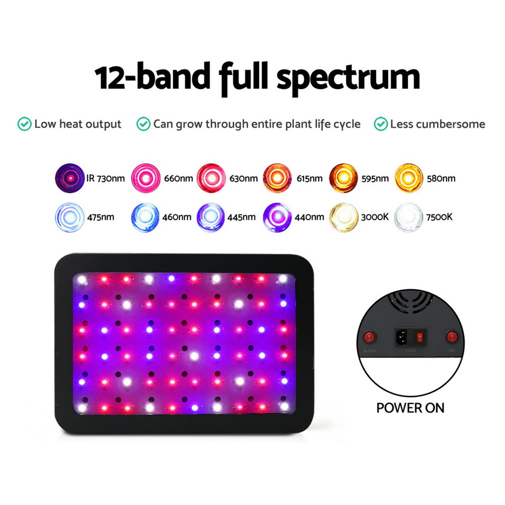 Greenfingers LED Grow Light Kit 2PCS 300W Full Spectrum Indoor Hydroponic System