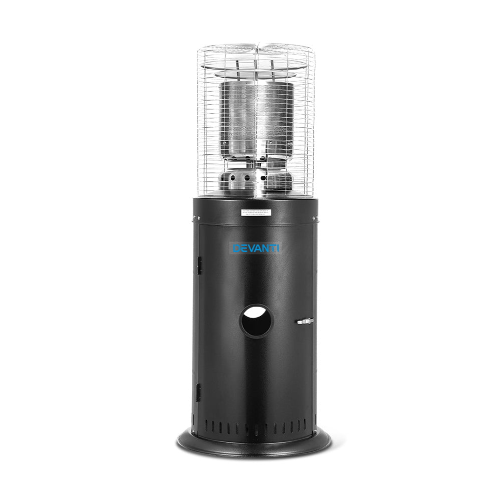 Devanti Portable Gas Patio Heater - Black and Silver