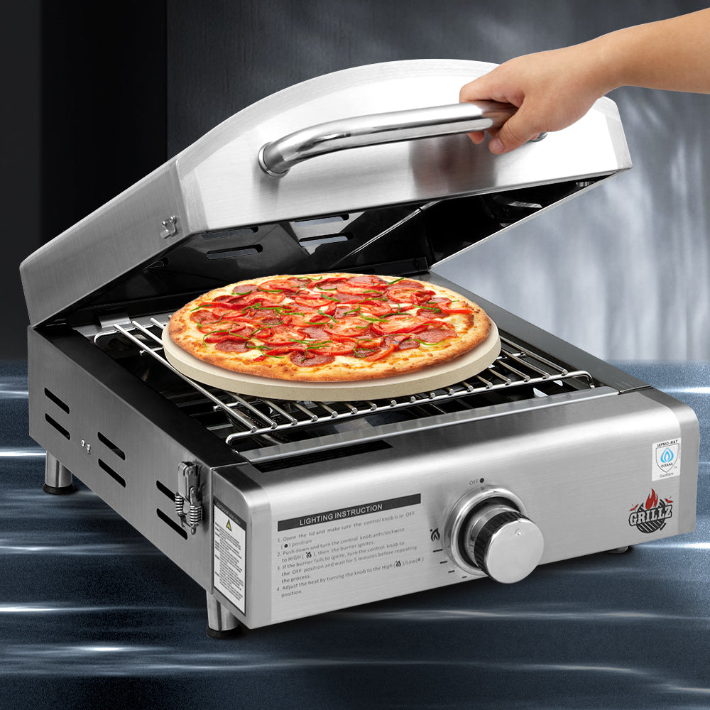 Grillz Portable Gas Oven Camping Cooking LPG Grill Pizza Stove Stainless Steel