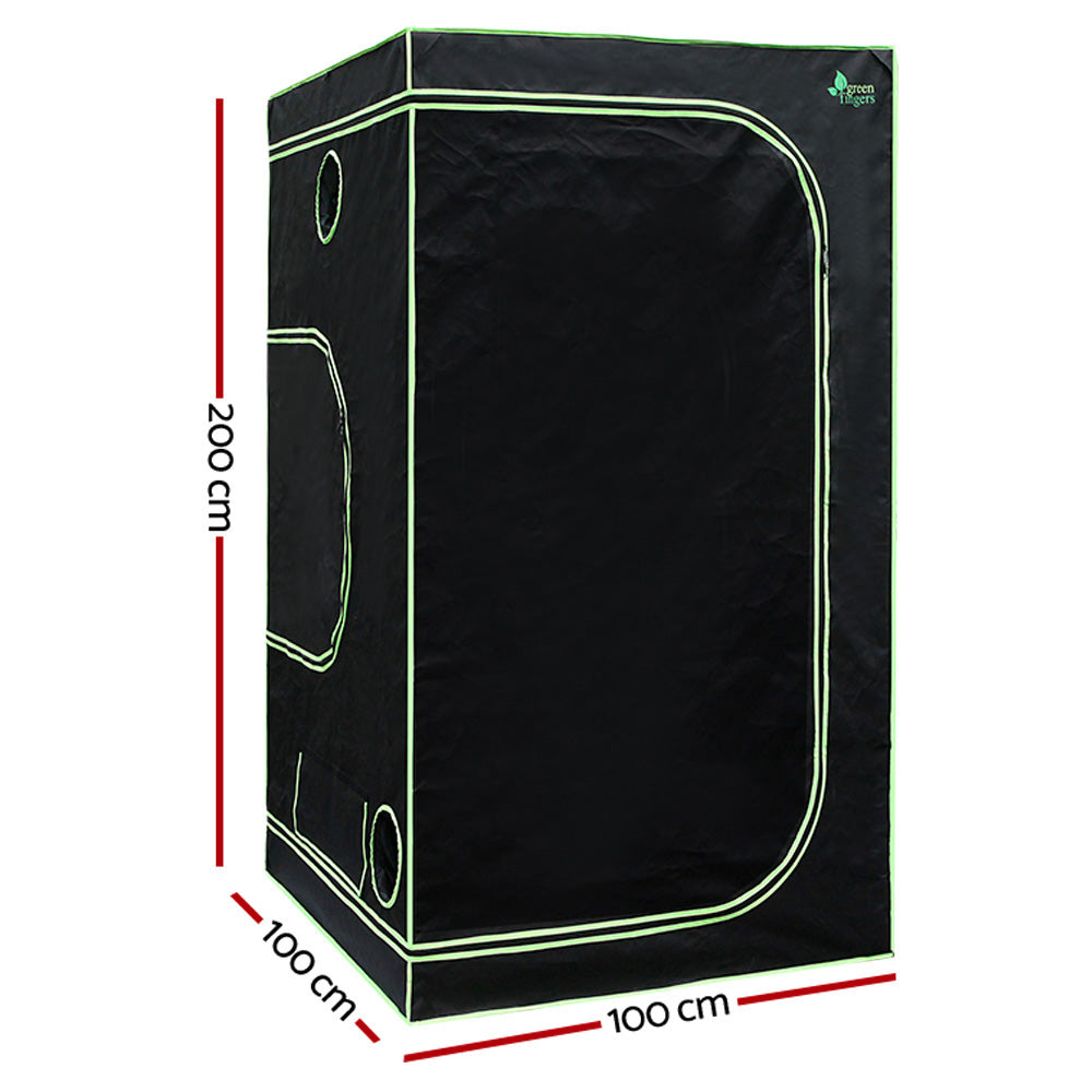 Green Fingers Grow Tent 100x100x200CM Hydroponics Kit Indoor Plant Room System