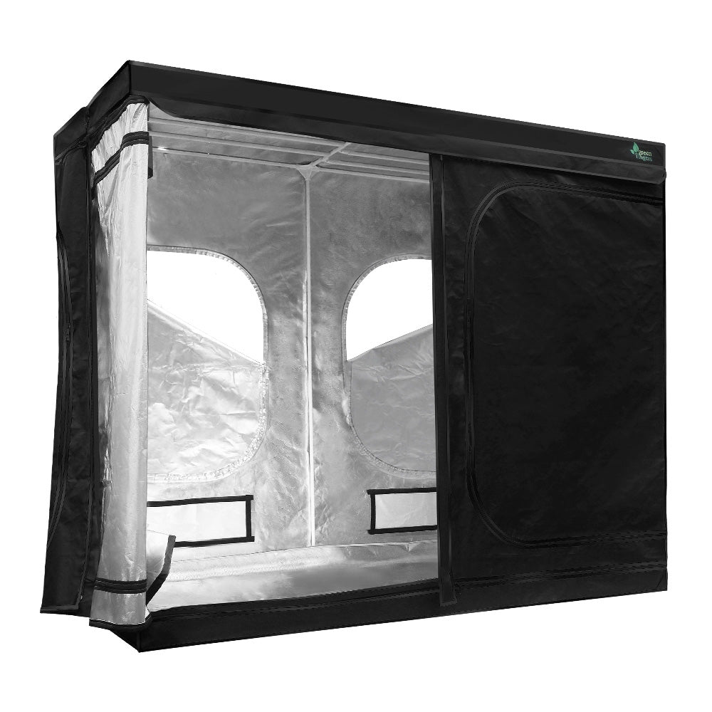 Green Fingers Grow Tent 240x120x200CM Hydroponics Kit Indoor Plant Room Black