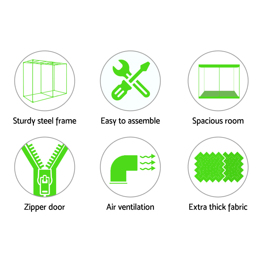 Greenfingers Hydroponics Grow Tent Kits Hydroponic Grow System 2.4m x 1.2m x 2m 600D Oxford