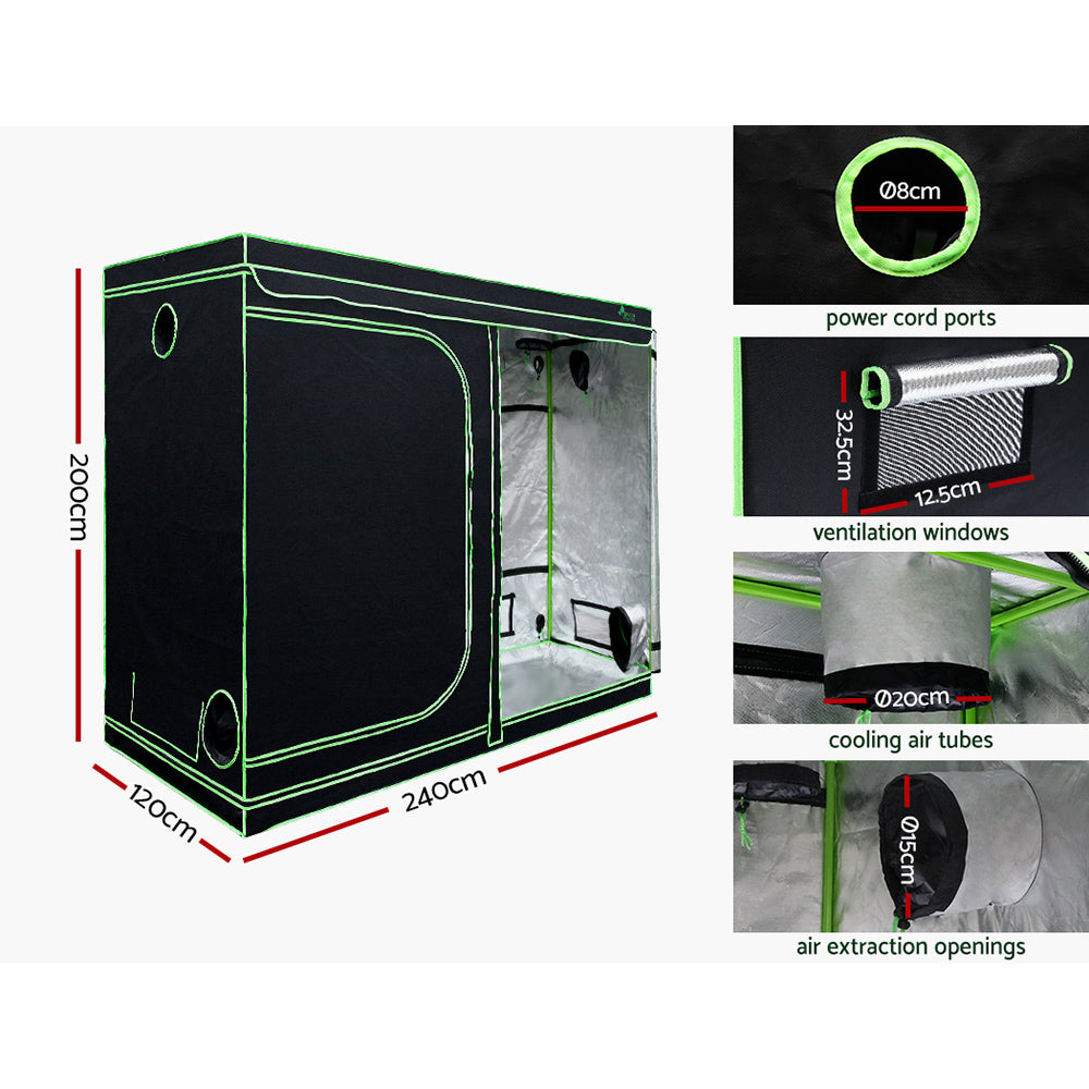 Greenfingers Grow Tent 4500W LED Grow Light Hydroponics Kits System 2.4x1.2x2M