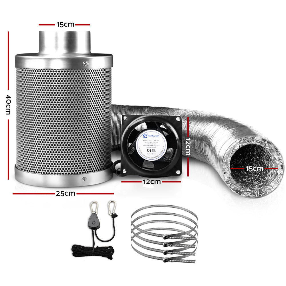 Green Fingers 6"Ventilation Kit Fan Hydroponics Grow Tent Kit Carbon Filter Duct,Green Fingers 6"Ventilation Kit Fan Hydroponics Grow Tent Kit Carbon Filter Duct