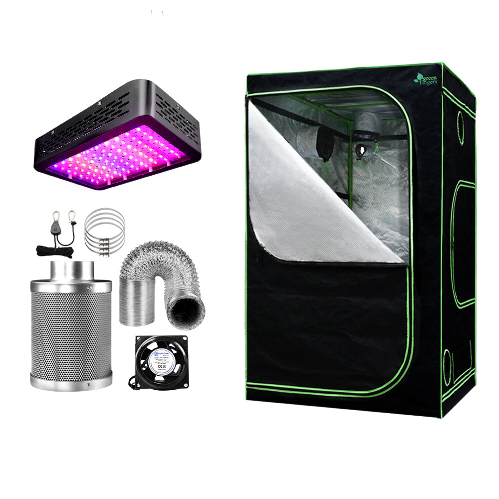 Green Fingers Grow Tent Light Kit 120x120x200CM 1000W LED 4" Vent Fan,Green Fingers Grow Tent Light Kit LED 1000W Full Spectrum 4" Vent 120x120x200CM