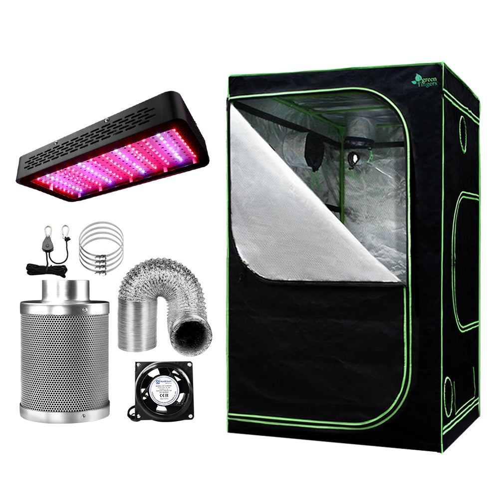 Green Fingers Grow Tent Light Kit 120x120x200CM 1200W LED 6" Vent Fan,Green Fingers Grow Tent Light Kit LED 1200W Full Spectrum 6" Vent 120x120x200CM