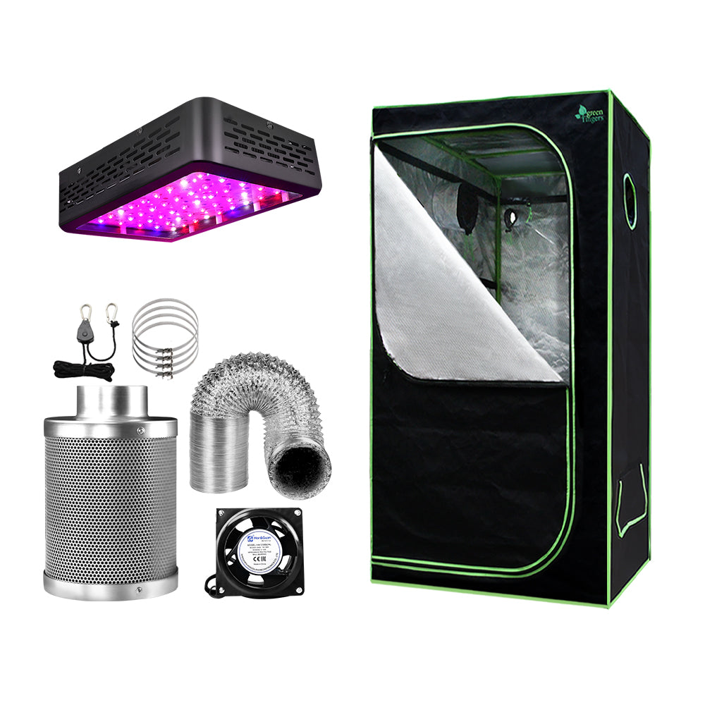 Green Fingers Grow Tent Light Kit 60x60x140CM 600W LED 4" Vent Fan,Green Fingers Grow Tent Light Kit LED 600W Full Spectrum 4" Vent 60x60x140CM