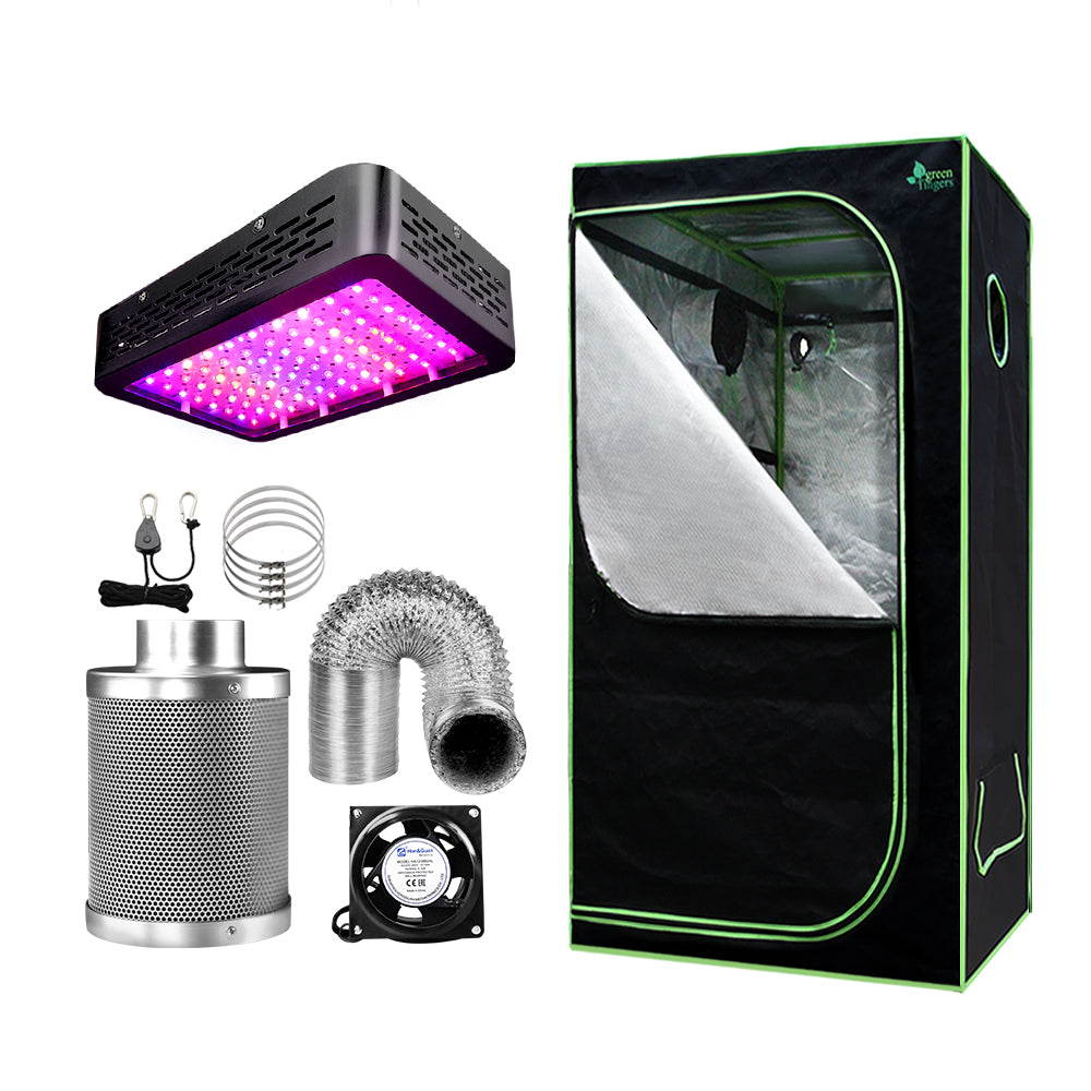 Green Fingers Grow Tent Light Kit 80x80x160CM 1000W LED 4" Vent Fan,Green Fingers Grow Tent Light Kit LED 1000W Full Spectrum 4" Vent 80x80x160CM