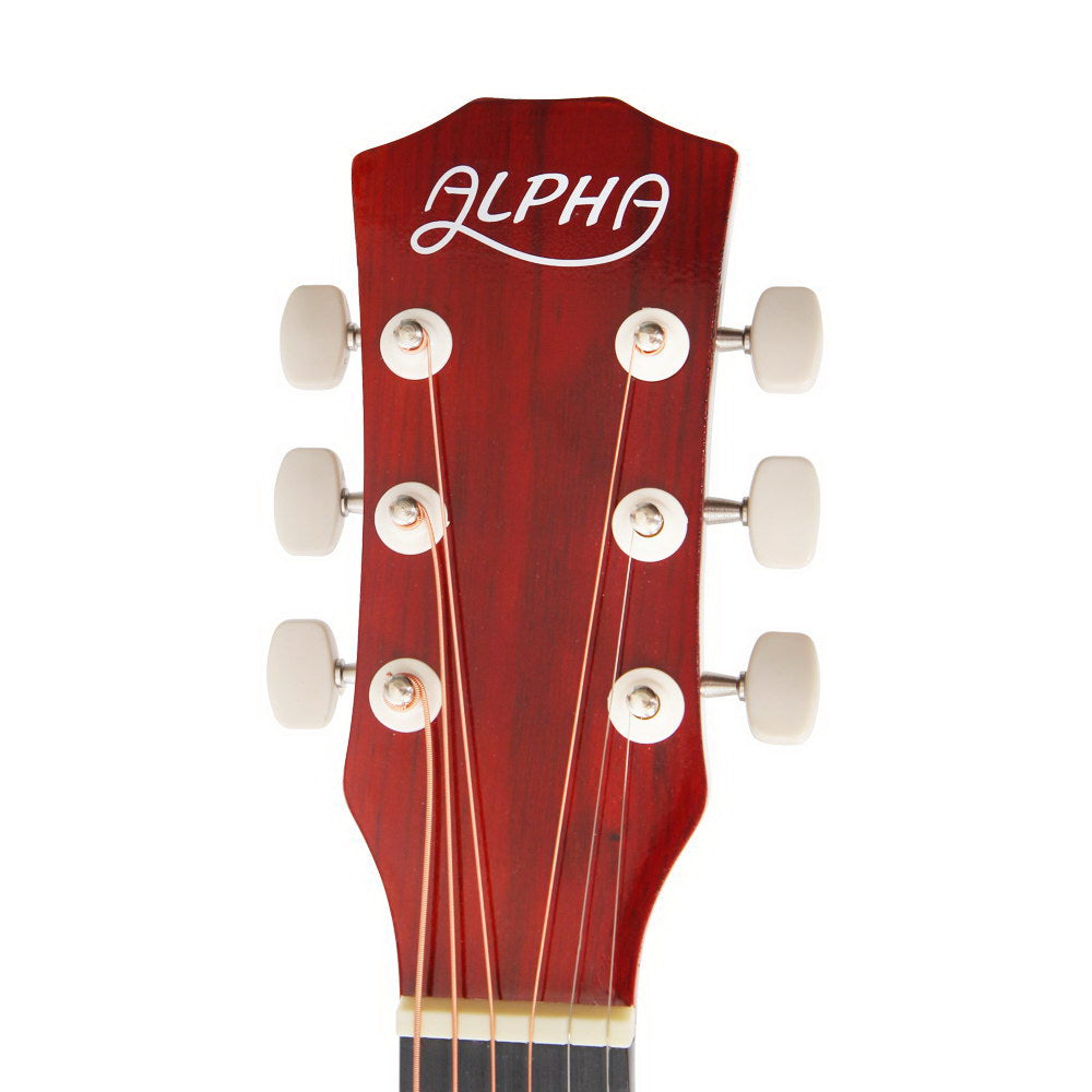 Alpha 38 Inch Wooden Acoustic Guitar Set - Natural