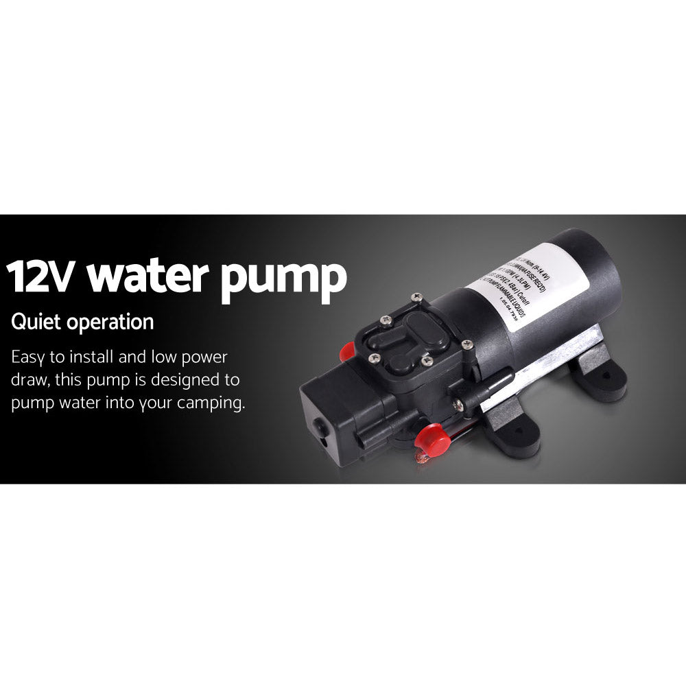 Weisshorn Outdoor Portable LPG Gas Hot Water Heater Shower Head 12V Water Pump Black