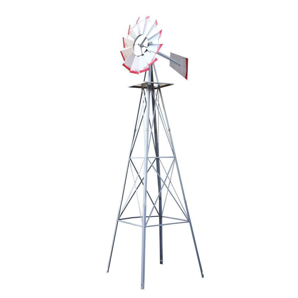 Garden Windmill 4FT 146cm Metal Ornaments Outdoor Decor Ornamental Wind Will