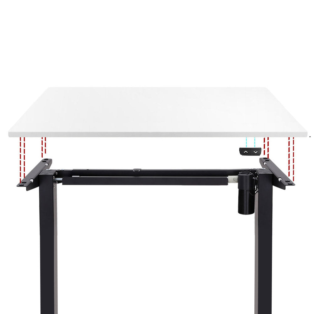 Electric Motorised Height Adjustable Standing Desk - Black Frame with 100cm White Top