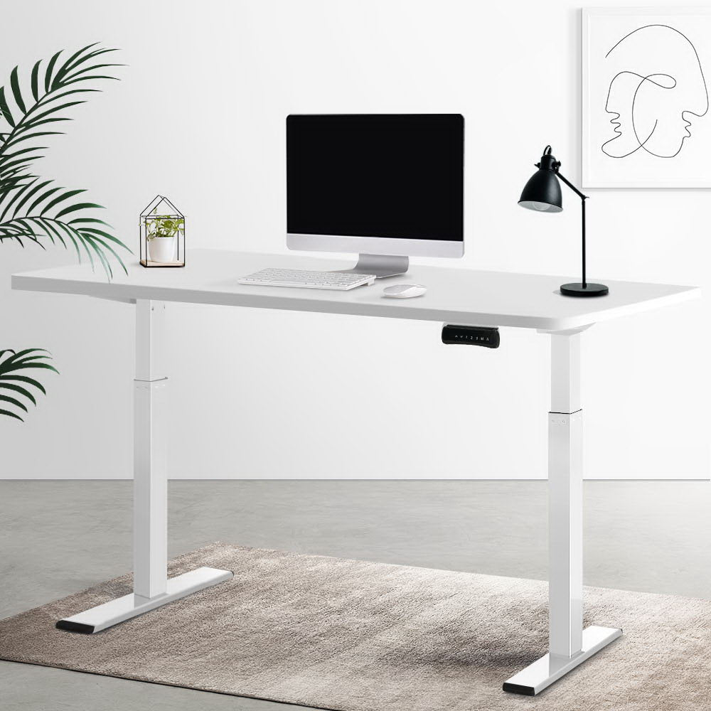 Artiss Standing Desk Electric Height Adjustable Sit Stand Desks Table White